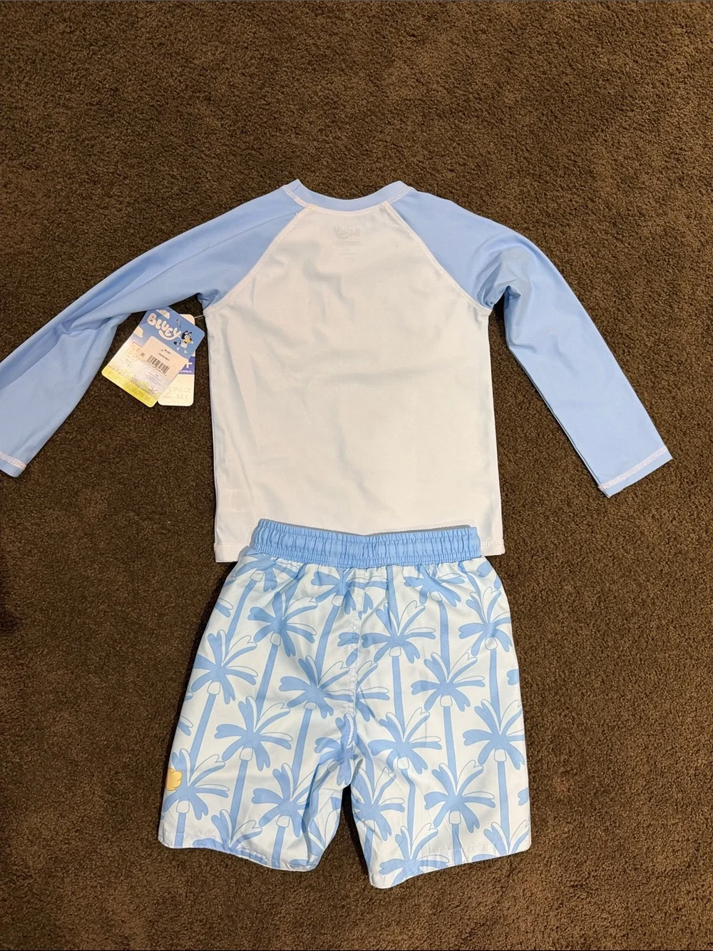 Bluey 'Let's Explore' Light Blue Kids Pajama Set Sz 5T
